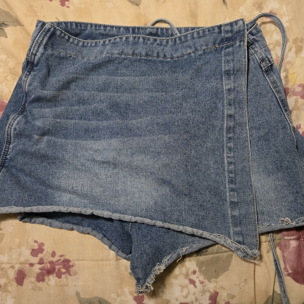 Casual Blue Denim Women's Skorts